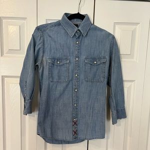Denim Zara button down w/ 3/4 sleeve. Small